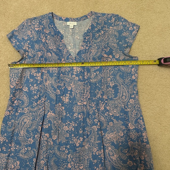 J. Jill Love Linen Blue/Pink Floral Dress - Picture 8 of 8